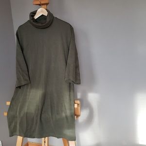 Zara olive green turtleneck dress